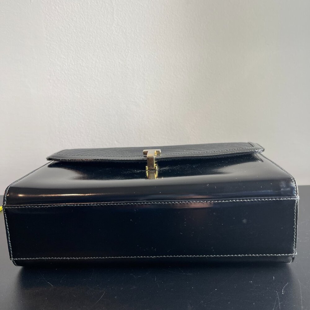 Tiffany & Co. Vintage T-Lock Top Handle Black Patent Leather Bag- Preowned - Picture 3 of 14